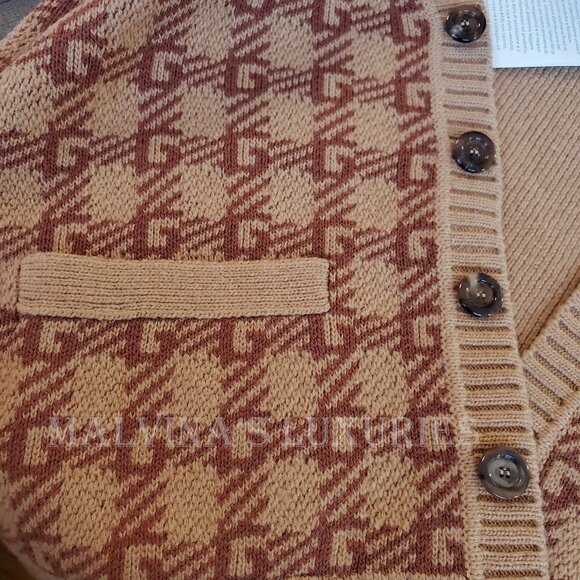 GUCCI MENS SWEATER Ha Ha Ha Harry Styles SQUARE G LOGO CARDIGAN sz S / SMALL - Picture 10 of 15